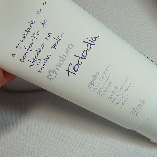 Creme hidratante para mãos algodão